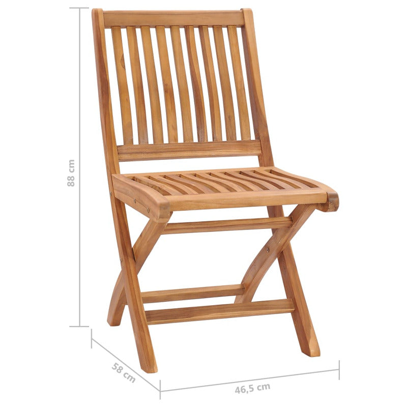 Vidaxl Sillas De Jardín Plegables 8 Uds Madera Maciza Teca Con Cojines_2