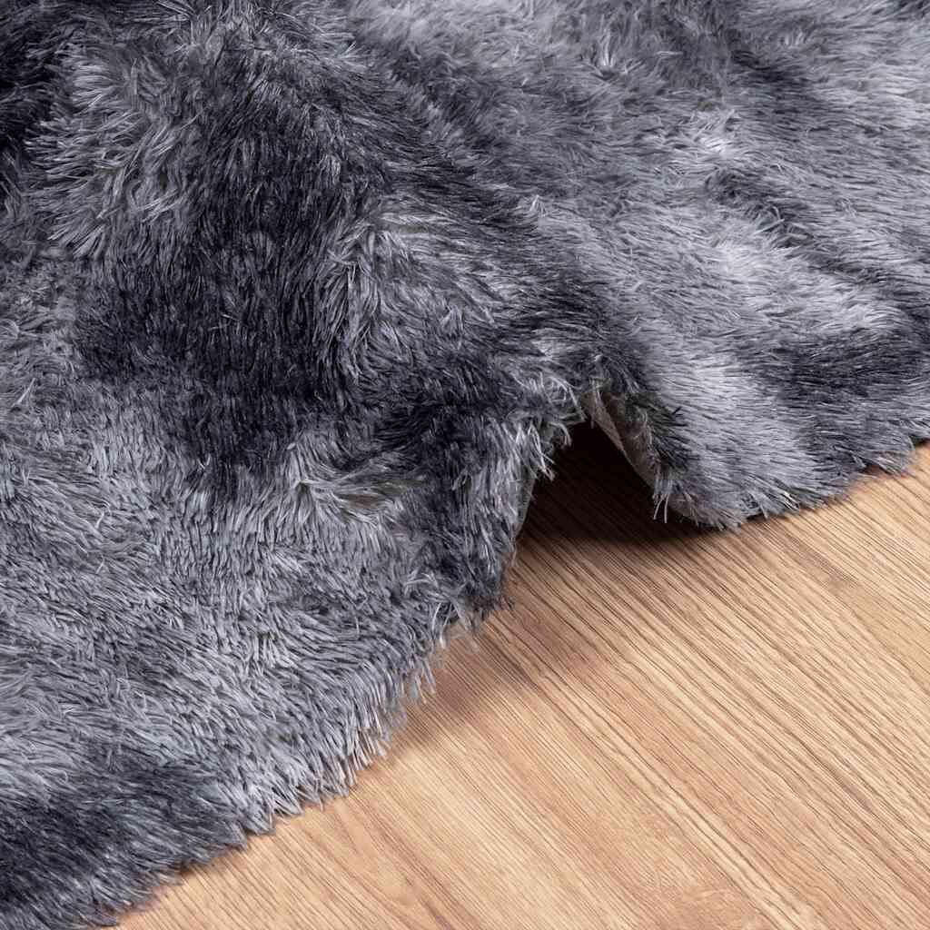 Vidaxl Alfombra De Pelo Largo Navarra Gris Oscuro 120x170 Cm Poliéster_4