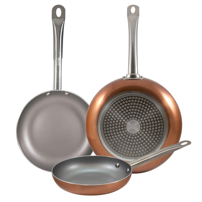 Set 3pc Sarten (18,22,26cm) aluminio Prensado, Aptas Para Inducción, Optimum Plus