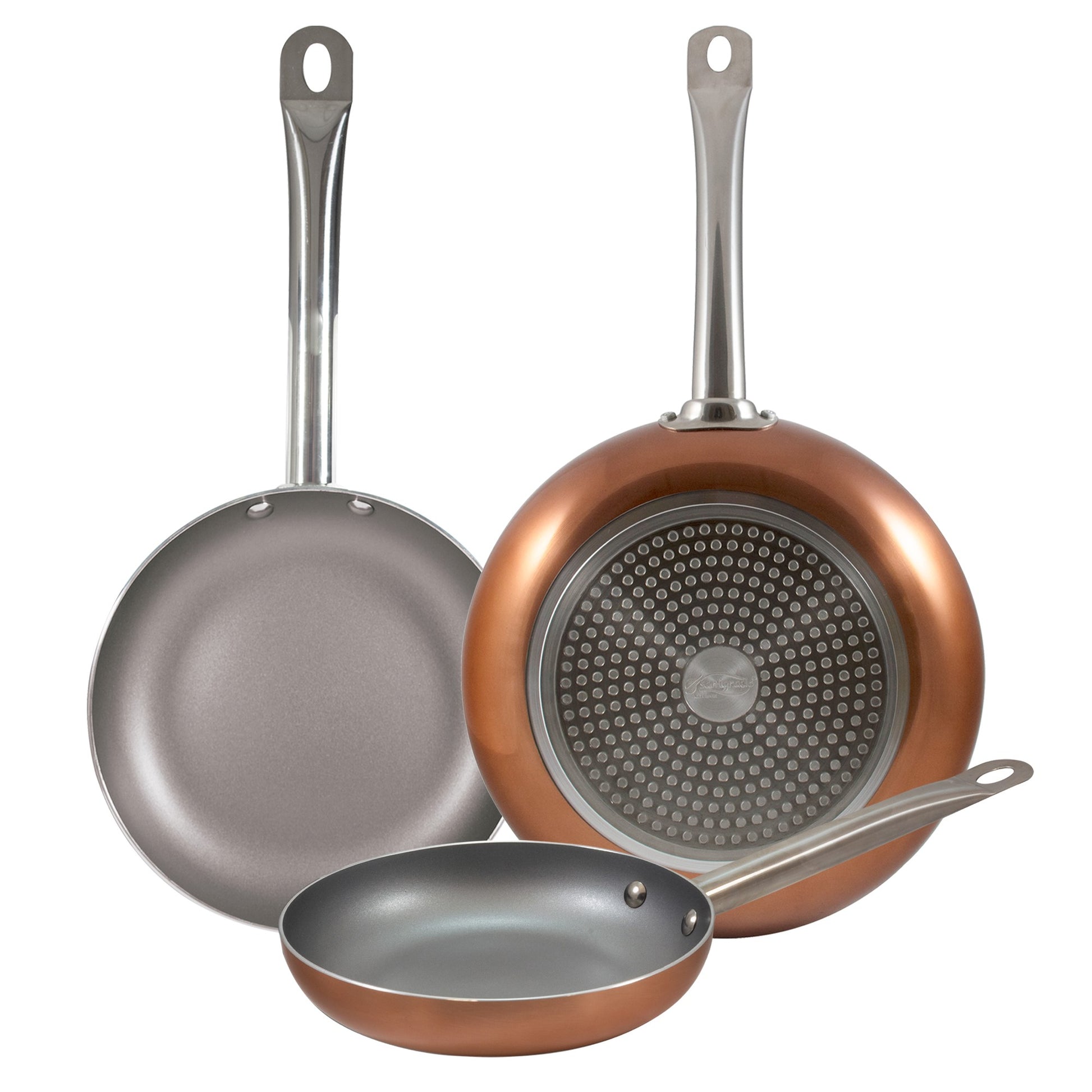 Set 3pc Sarten (18,22,26cm) aluminio Prensado, Aptas Para Inducción, Optimum Plus_0