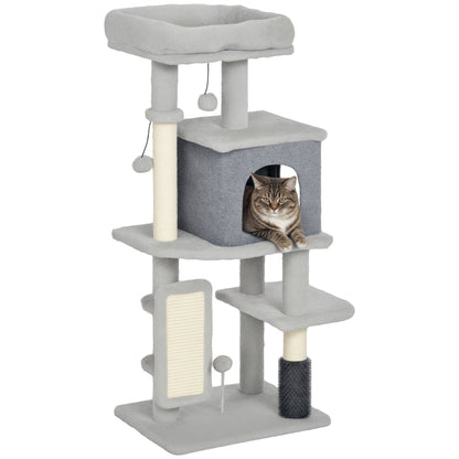 Pawhut Árbol Rascador Para Gatos Altura 104 Cm Con Almohadilla Para Rascar Gris_0