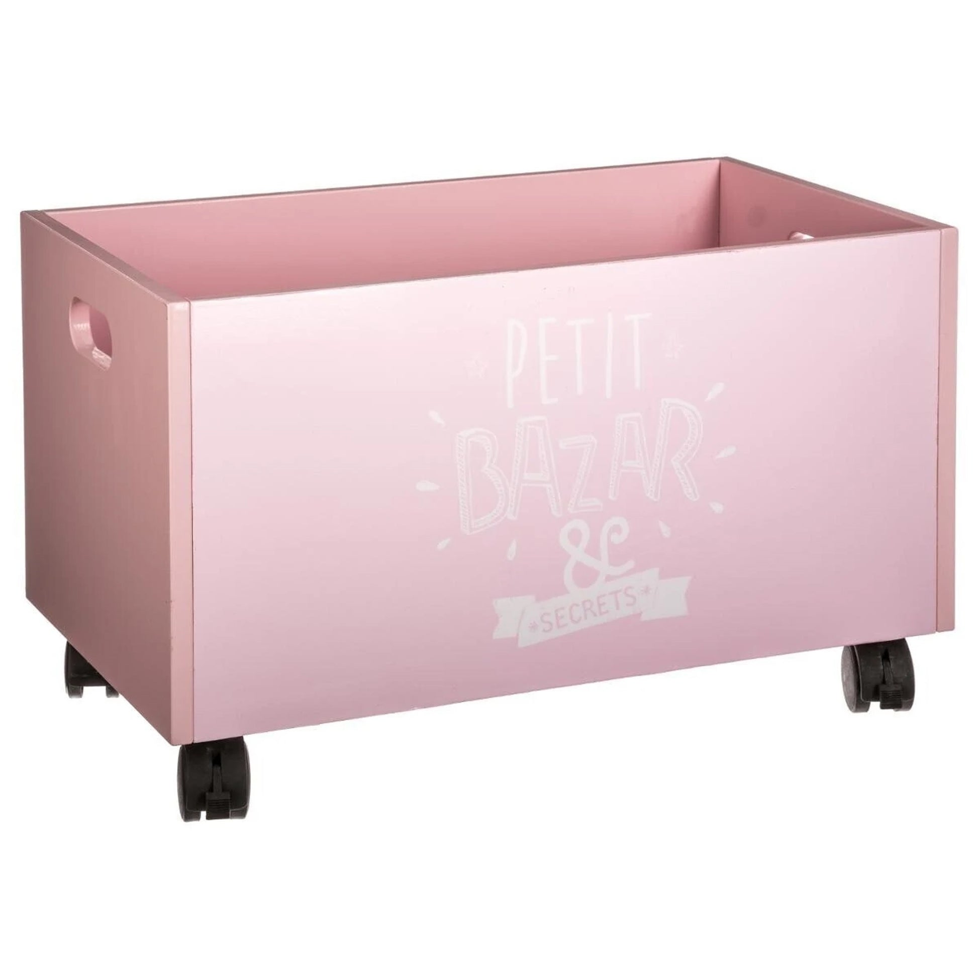 Well Home Cofre De Juguetes Rosa Con Ruedas Mdf 48x28x28,5cm_0