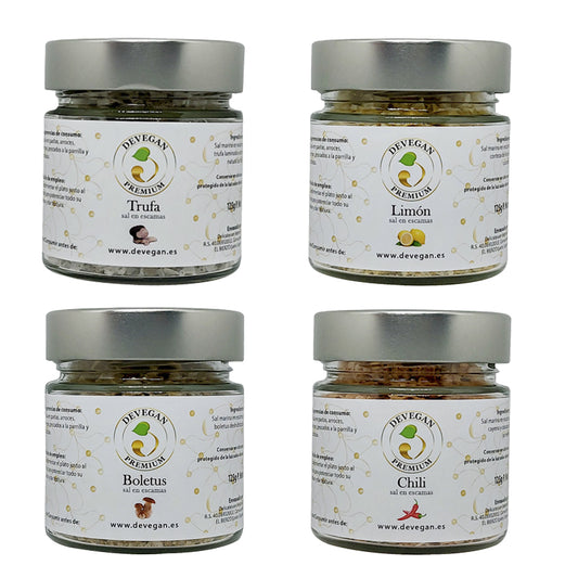 Surtido Sal Trufa, Boletus, Chiili Y Limón. 4 Tarrros De 125 Gr.