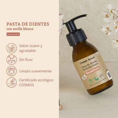 Pasta de dientes de arcilla blanca sin fragrancia Comme Avant 105 g