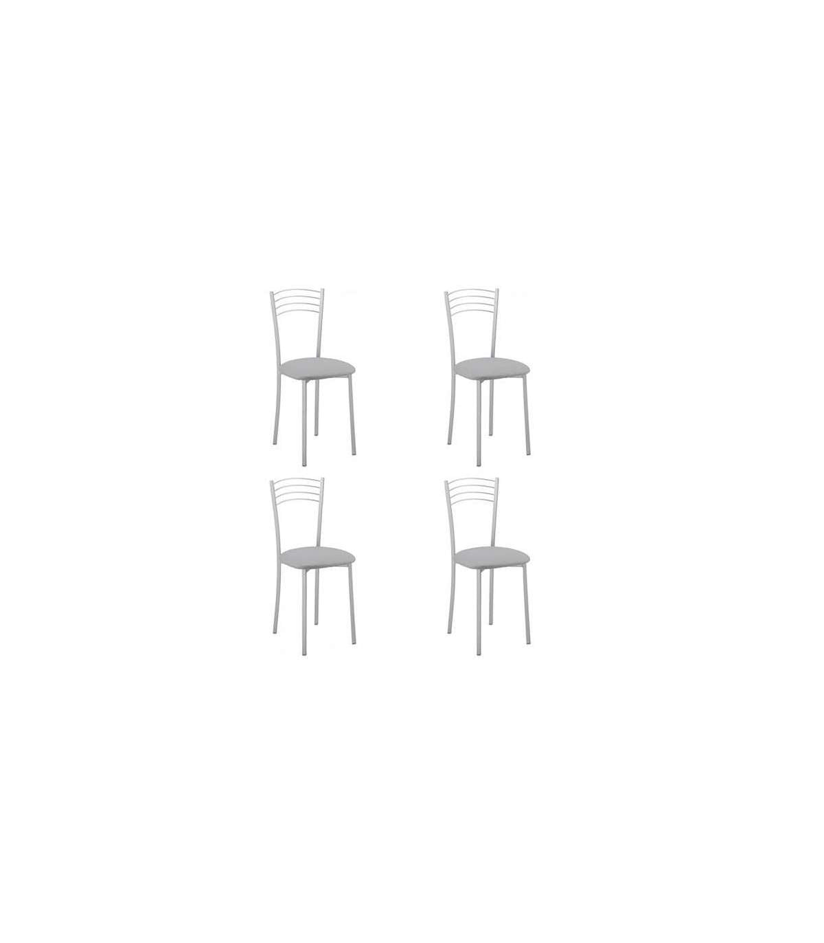 Pack De 4 Sillas Md-gabia Tapizadas En Tejido Pu Gris, 89cm(alto) 40cm(ancho) 45cm(largo)_0