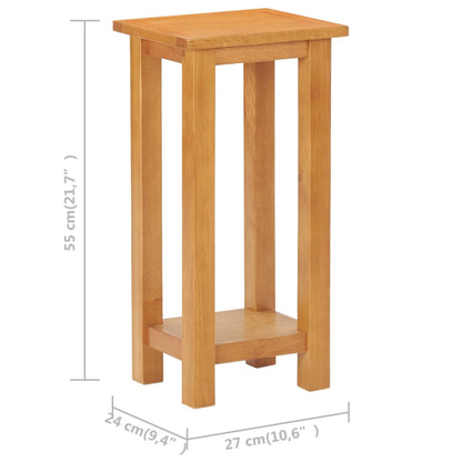 Mesa Auxiliar De Madera Maciza De Roble 27x24x55 Cm_4