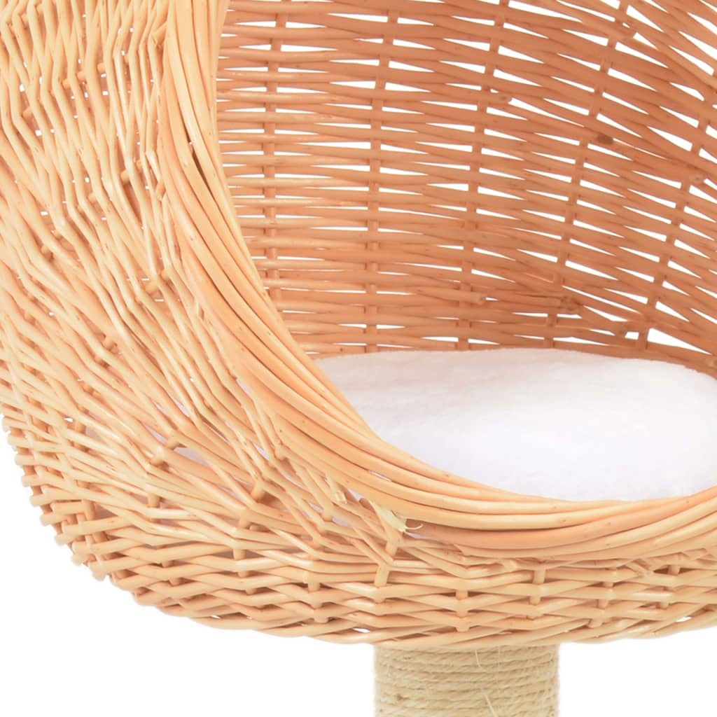Vidaxl Rascador Para Gatos Con Poste De Sisal Madera Natural De Sauce_3