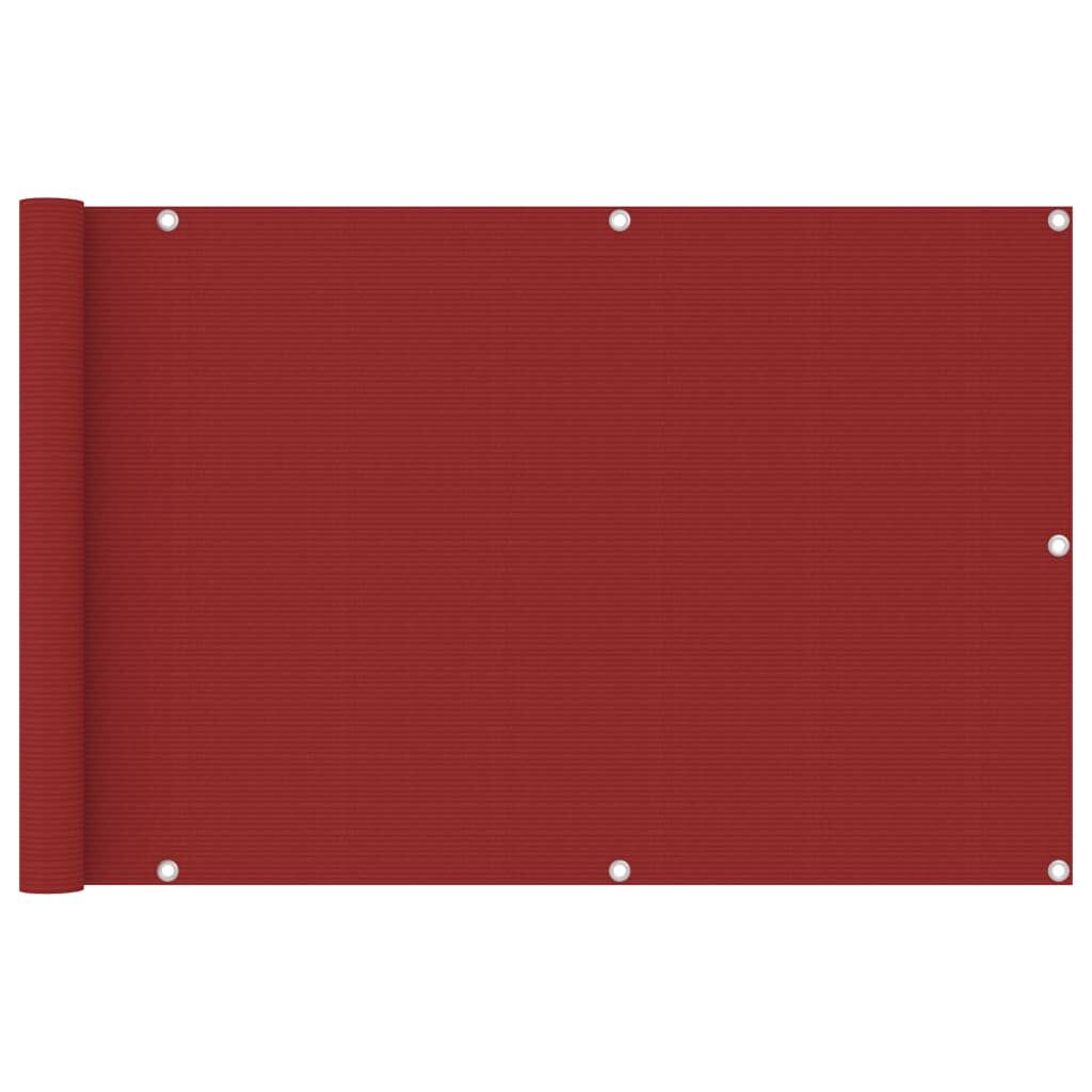 Vidaxl Toldo Para Balcón Hdpe Rojo 90x400 Cm_0