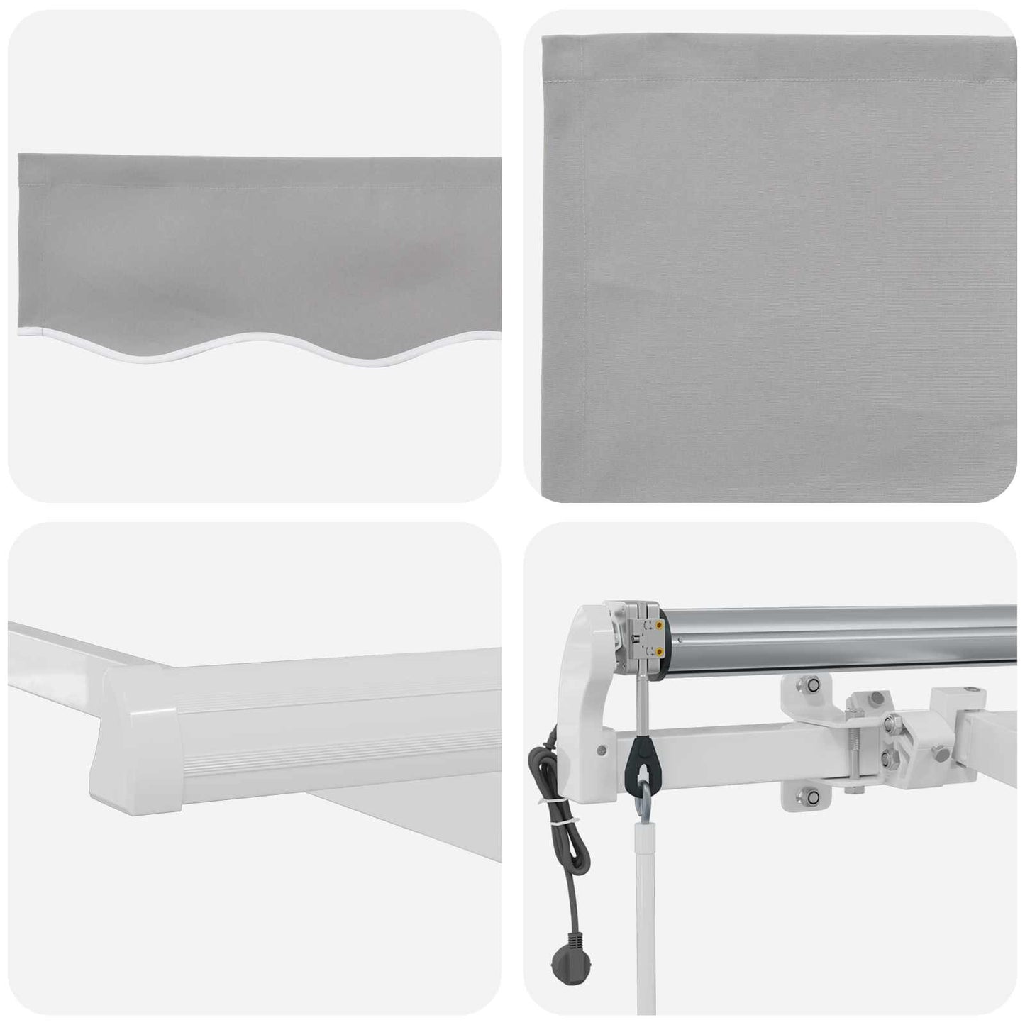Toldo Retráctil Gris Claro 400 X 300 Cm Tela Y Aluminio_3