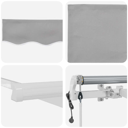 Toldo Retráctil Gris Claro 400 X 300 Cm Tela Y Aluminio_3