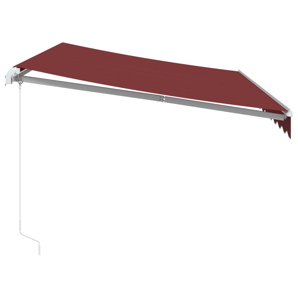 Toldo Retráctil Manual Con Luces Led Burdeos 350x250 Cm_4