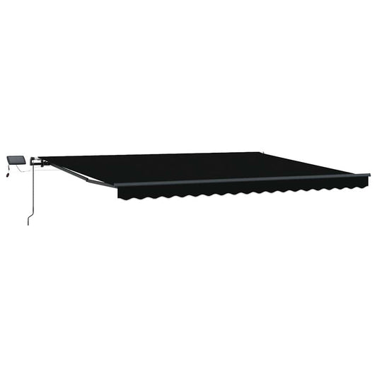 Toldo Retráctil Negro 400 X 300 Cm Tela Y Aluminio_0
