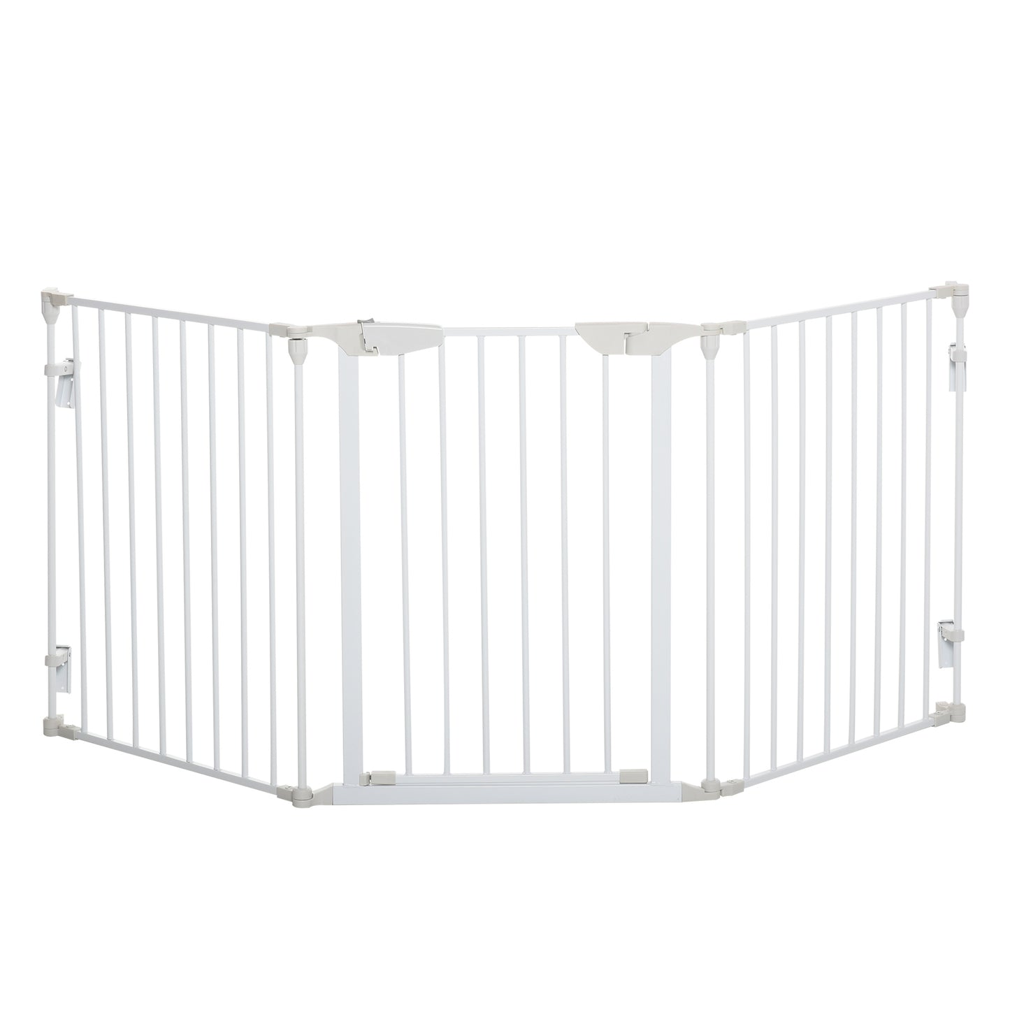 Pawhut Barrera Para Perros Plegable De 3 Paneles Con Cierre Inteligente Blanco_0