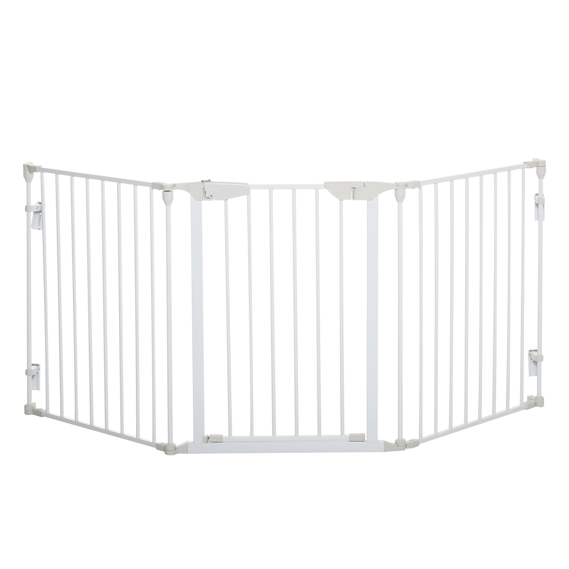 Pawhut Barrera Para Perros Plegable De 3 Paneles Con Cierre Inteligente Blanco_0