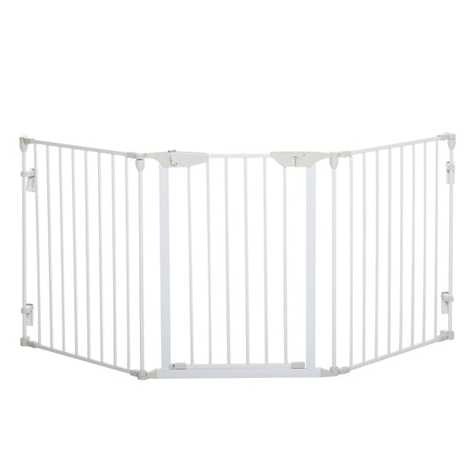 Pawhut Barrera Para Perros Plegable De 3 Paneles Con Cierre Inteligente Blanco_0