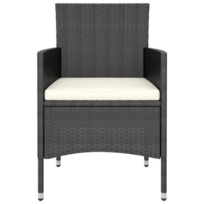 Vidaxl Mesa Sillas Jardín 5 Pzas Ratán Sintético Vidrio Templado Negro_3