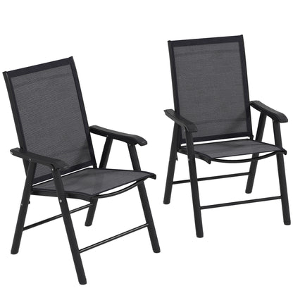 Outsunny Conjunto De 2 Sillas De Camping Plegables Con Reposabrazos Para Jardín_0