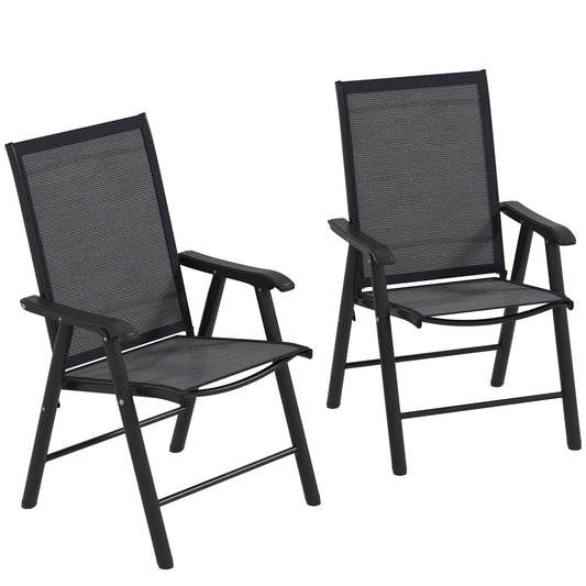 Outsunny Conjunto De 2 Sillas De Camping Plegables Con Reposabrazos Para Jardín_0