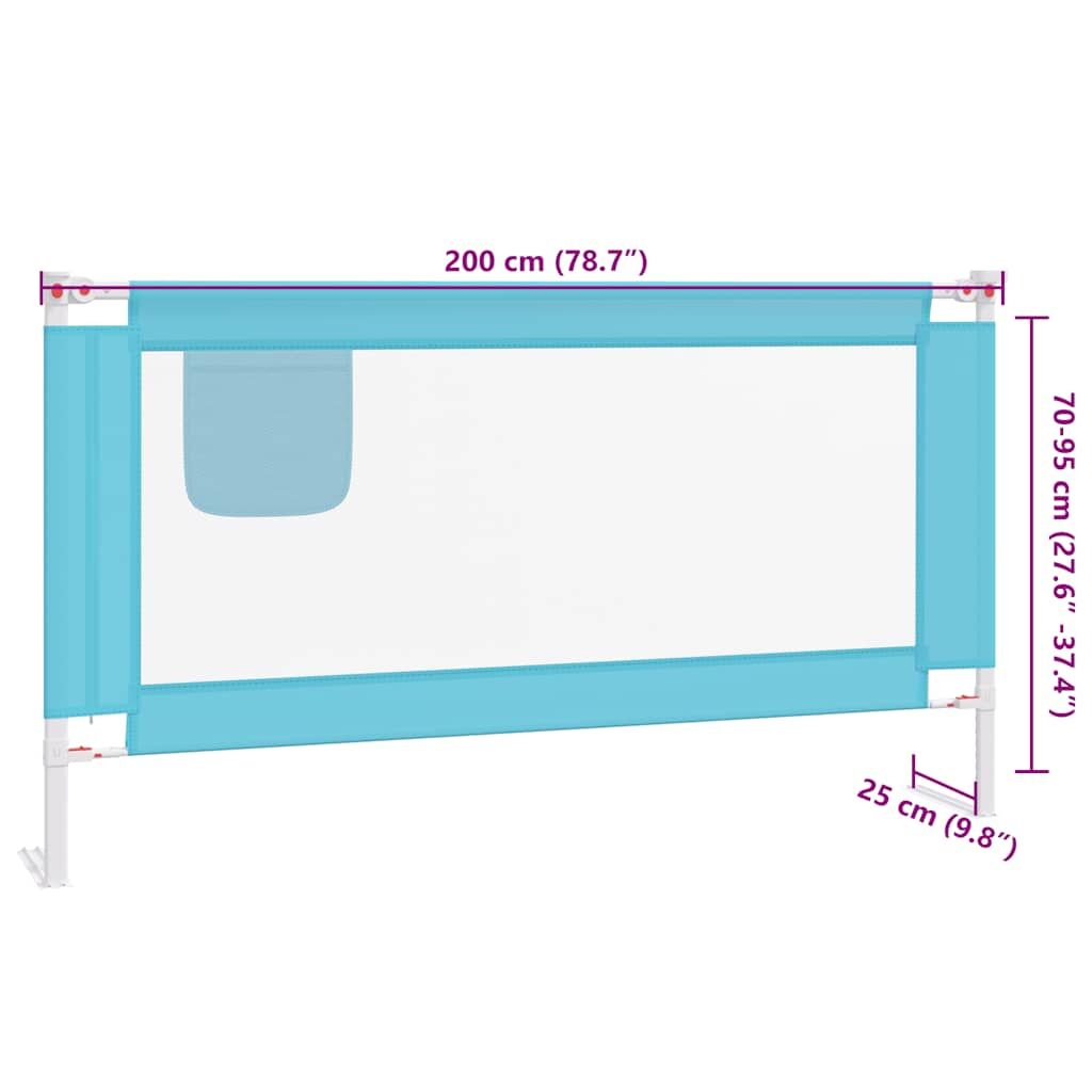 Vidaxl Barandilla De Seguridad Cama De Niño Azul Tela 200x25 Cm_2