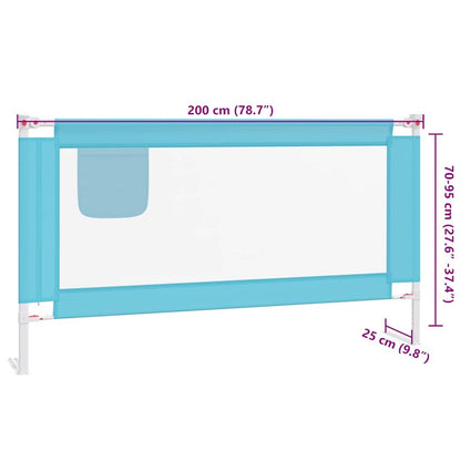 Vidaxl Barandilla De Seguridad Cama De Niño Azul Tela 200x25 Cm_2