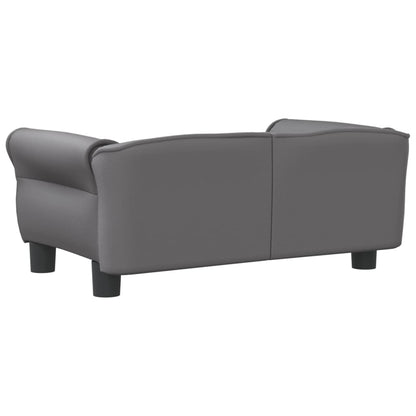 Cama Para Perros De Cuero Sintético Gris 70x45x30 Cm / Vetonek_0
