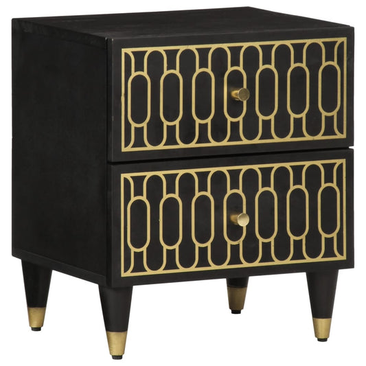 Mesitas De Noche 2 Uds Madera Maciza De Mango 40x33x46 Cm_0