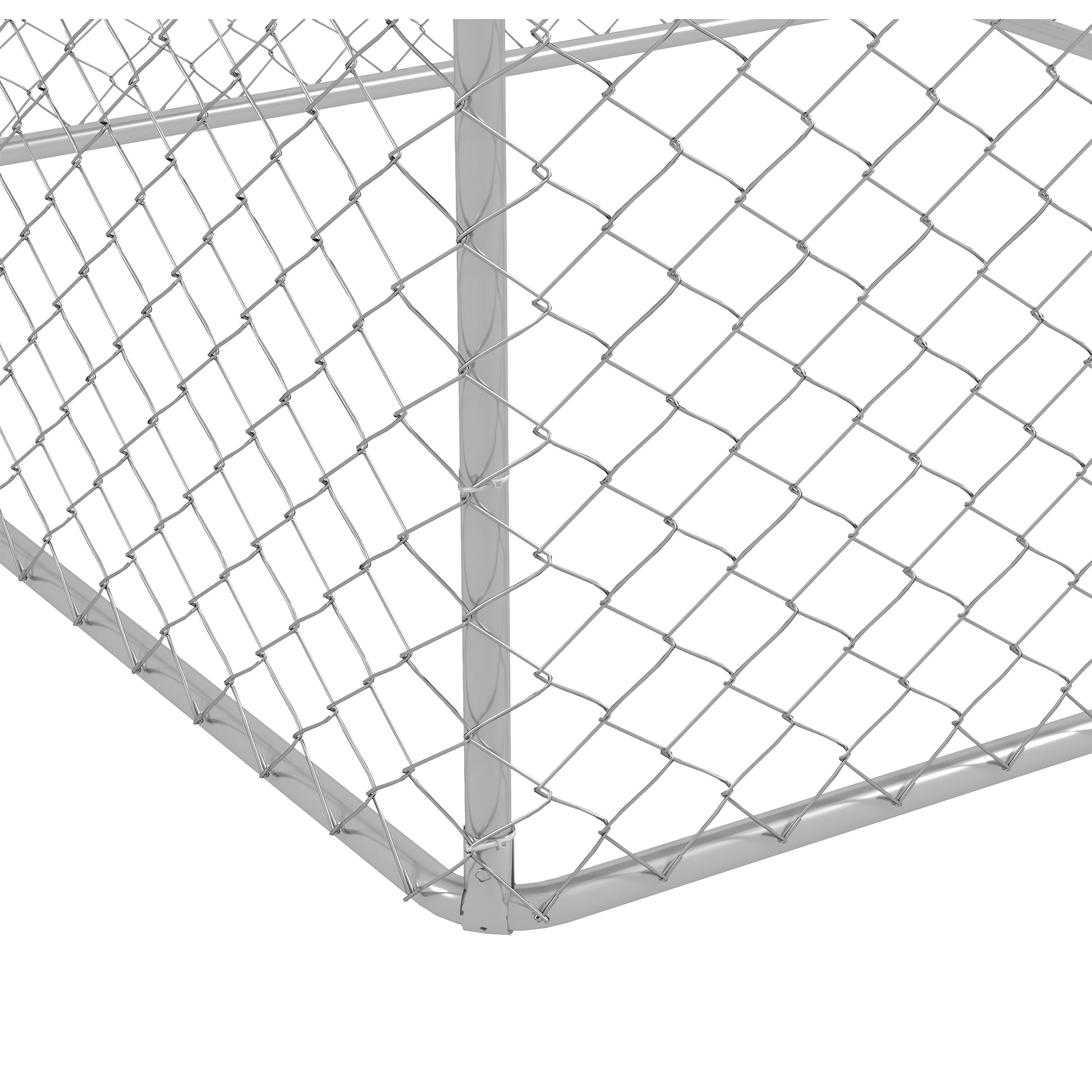 Pawhut Perrera De Acero Con Toldo Impermeable Y Anti-uv 200x200x237 Cm Plata_4