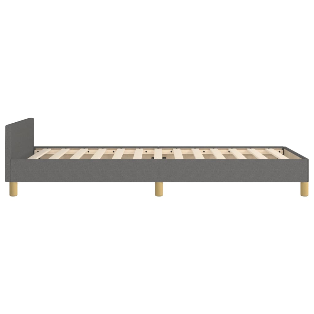 Estructura De Cama Con Cabecero De Tela Gris Oscuro 80x200 Cm / Vetonek_0