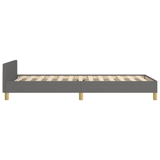 Estructura De Cama Con Cabecero De Tela Gris Oscuro 80x200 Cm / Vetonek_0