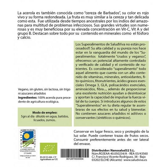 Acerola en polvo ECO Salud Viva, 80 g