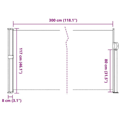 Vidaxl Toldo Lateral Retráctil Beige 117x300 Cm_2