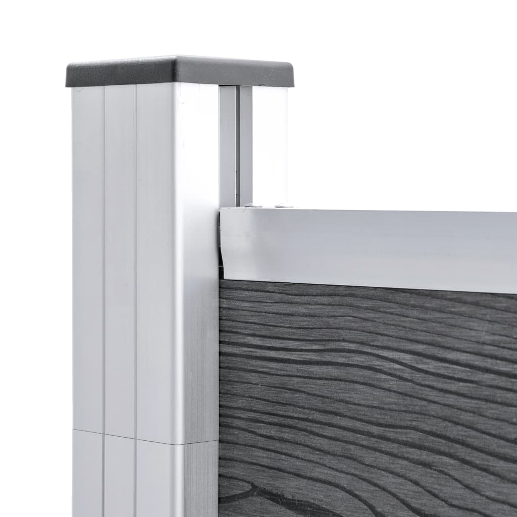 Set De Vallas 2 Cuadradas + 1 Oblicua Wpc Gris 446x186 Cm / Vetonek_2