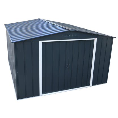 Eco Alcoy 10x12 Metal Grey Anthracite Garden Shed_0