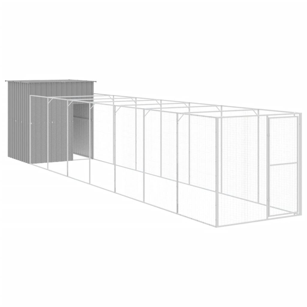 Vidaxl Caseta Perros Corral Acero Galvanizado Gris Claro 165x863x181cm_0