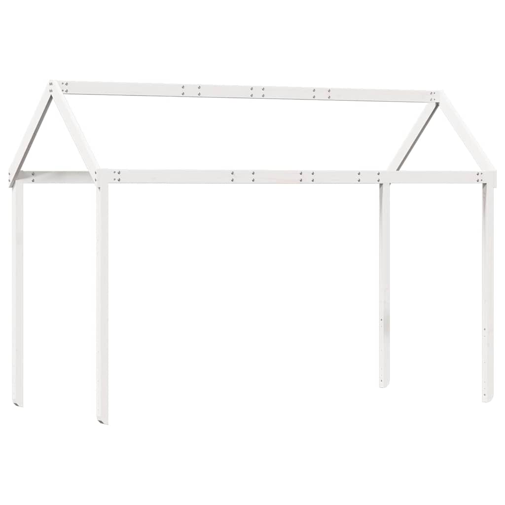 Techo De Cama Infantil Madera Maciza Blanco 217x95,5x159 Cm_5