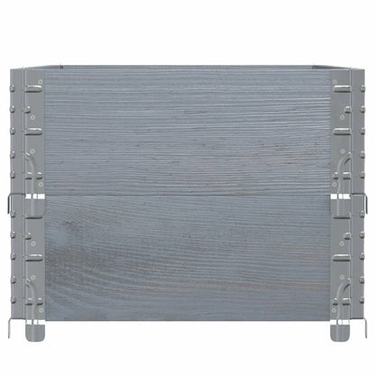 Jardinera De Madera Maciza De Pino Gris 100x50 Cm_3