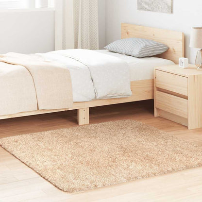 Vidaxl Alfombra Peluda De Pelo Largo Navarra Beige 120x120cm Poliéster_1