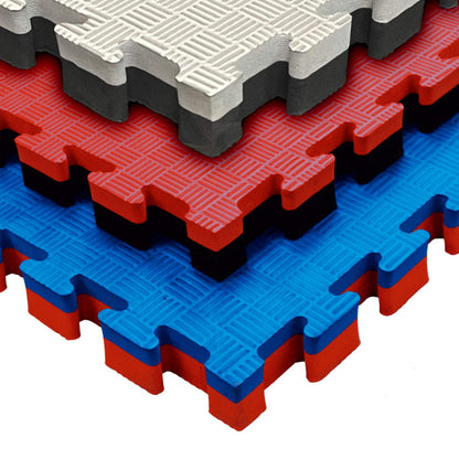 Tatami Puzzle 4cm 100x100cm – Superficie 5 Líneas Negro/rojo_2