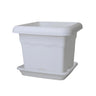Pack maceta cuadrada con plato color blanco Terra 33 x 33 x 27 cm