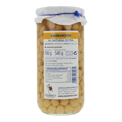 Garbanzos El Navarrico Frasco 720 ml