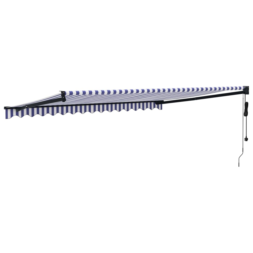 Toldo Retráctil Automático Azul Y Blanco 4,5x3 M_4