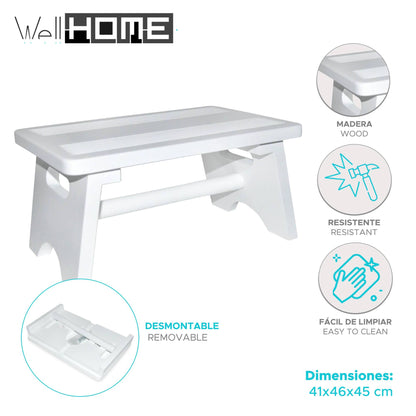 Well Home - Taburete Multifunción 'ara' Desmontable Blanco_1