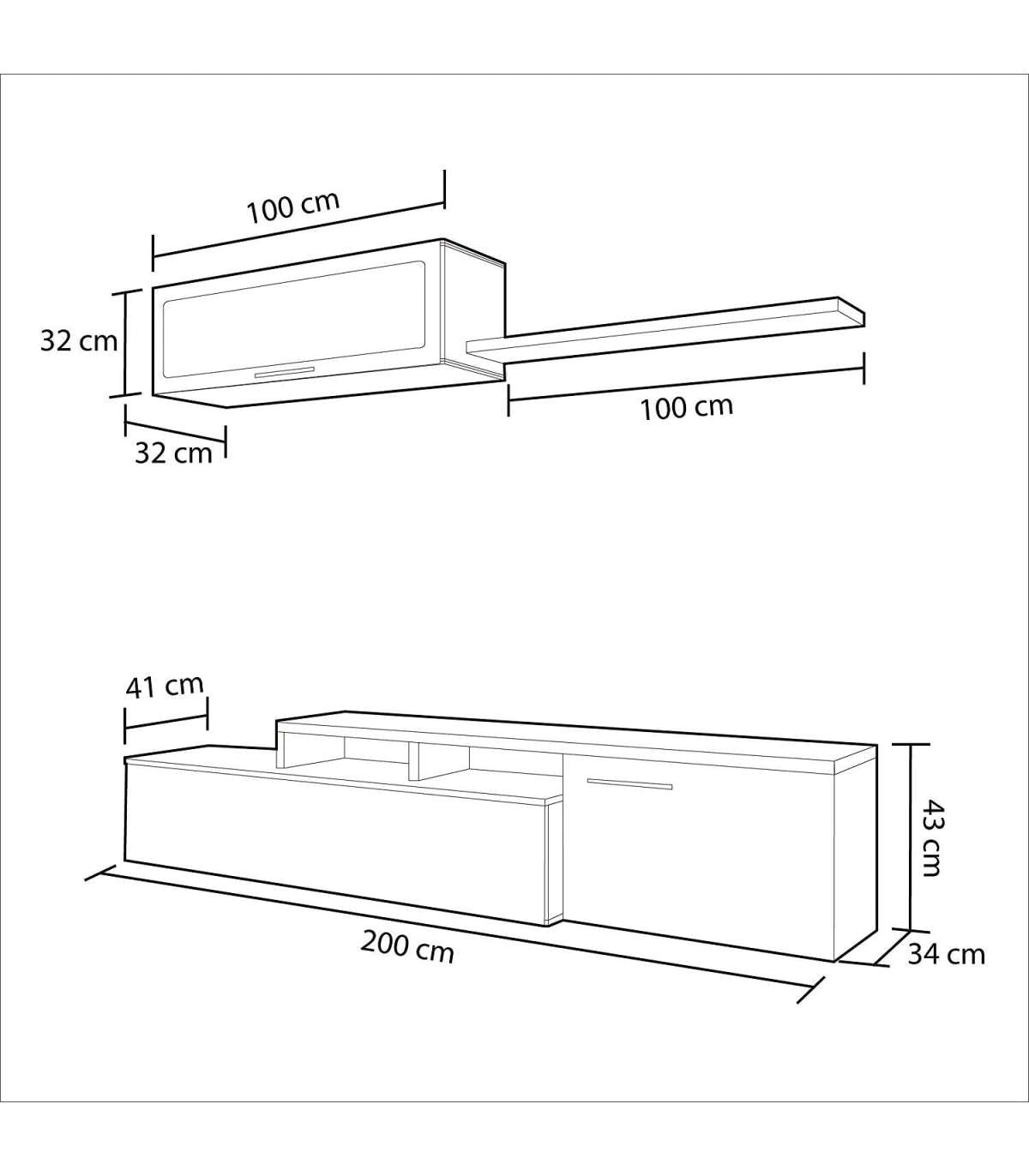 Conjunto Salón Televisión Nexus 43 Cm(alto)200 Cm(ancho)41 Cm(largo)_4