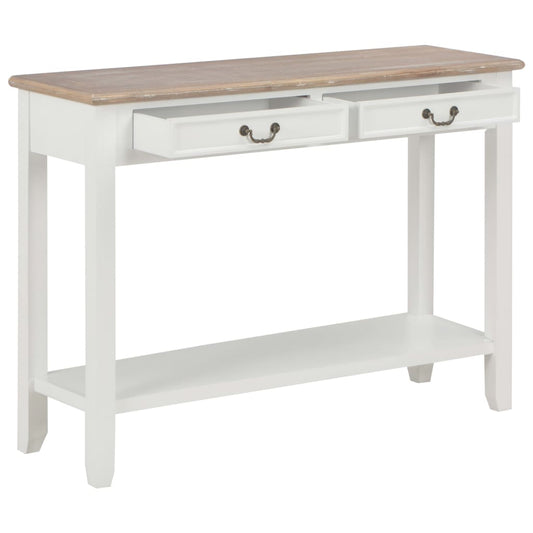 Mesa Consola De Madera Blanco 110x35x80 Cm_0
