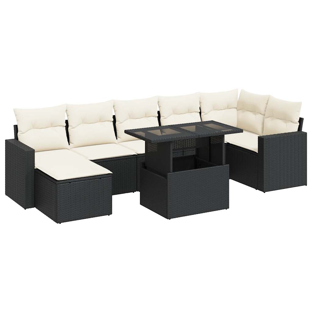Set De Sofás De Jardín Y Cojines 8 Piezas Ratán Sintético Negro / Vetonek_3