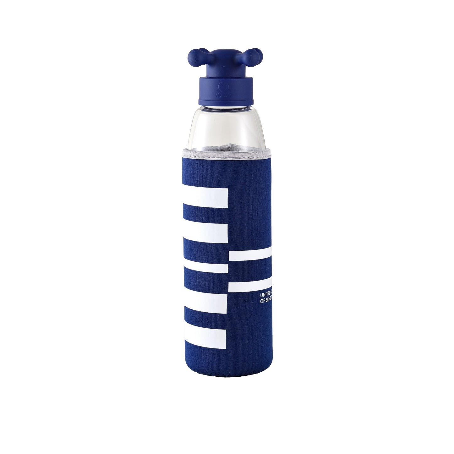 Botella De Agua 500ml Borosilicato Funda Azul Y Tapa De Grifo Rainbow Be_1