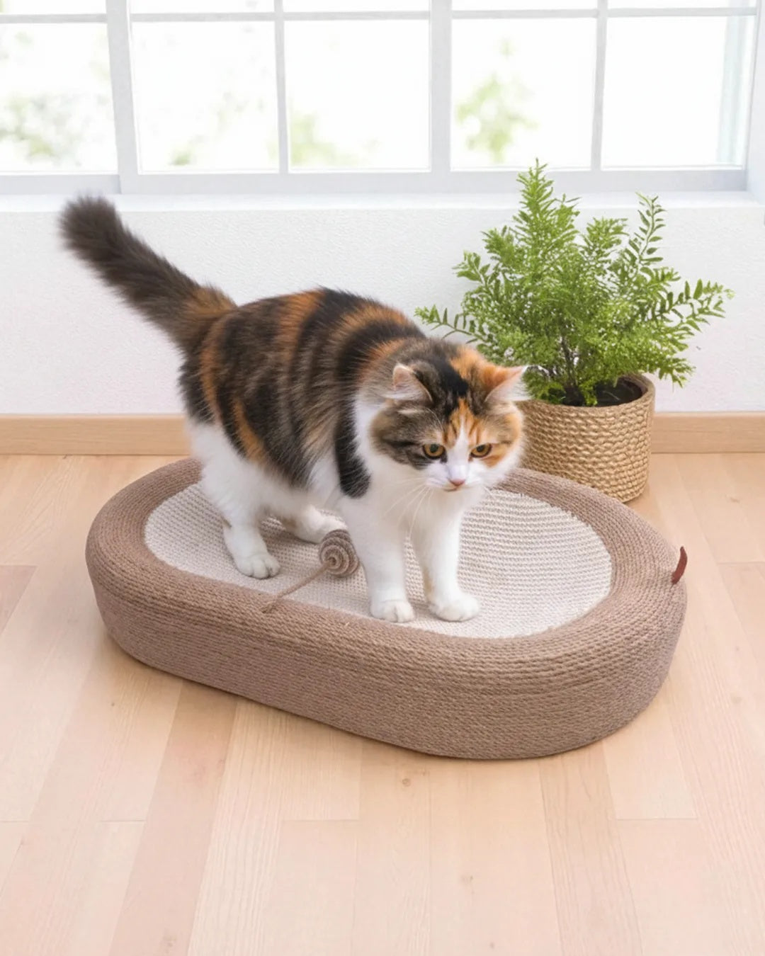 Rascador Para Gatos Isla Tipo Cuenco 2 En 1 De Sisal Althea Living 12x64x44cm_4