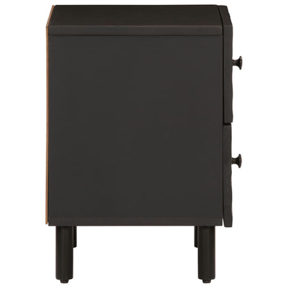 Mesitas De Noche 2 Uds Madera Maciza De Mango Negro 40x33x46 Cm_3
