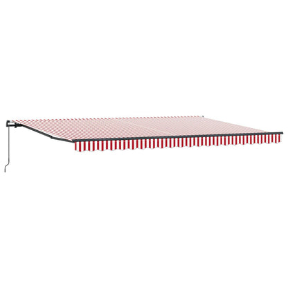 Toldo Retráctil Rojo Y Blanco 500 X 300 Cm Poliéster Y Aluminio_3