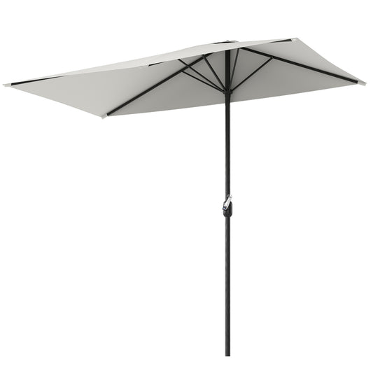 Outsunny Media Sombrilla 230x130x245 Cm Parasol De Pared Con Manivela Crema_0